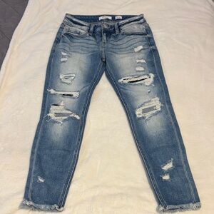 KanCan Light Blue Distressed Ankle Jeans